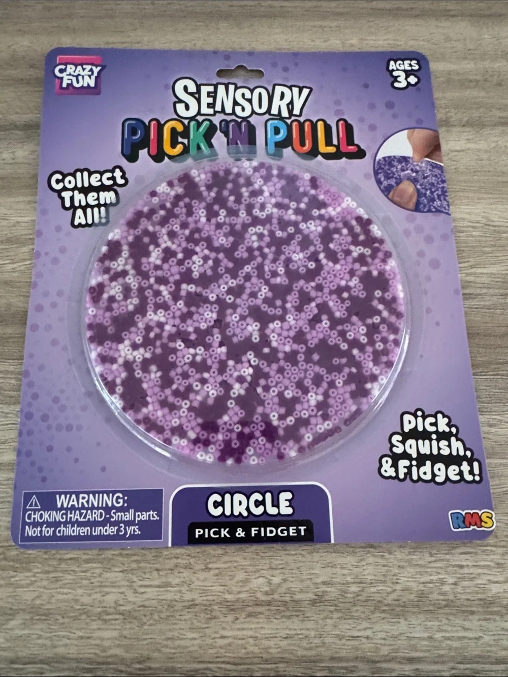 RMS Sensory Pick 'N Pull Kids Toys - Purple, Teal, Yellow Crazy Fun.Set of 3 NEW